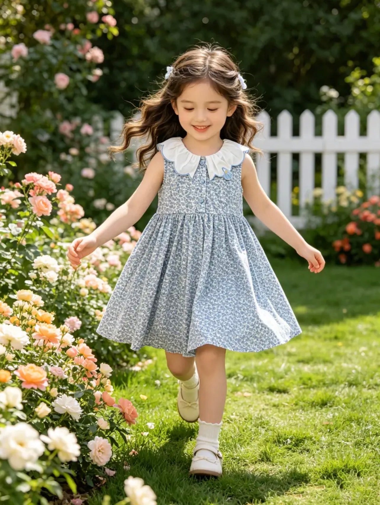 Vestido flores celestes