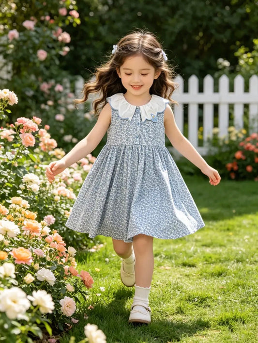Vestido flores celestes