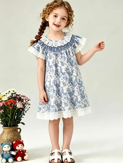 Vestido celeste bordado