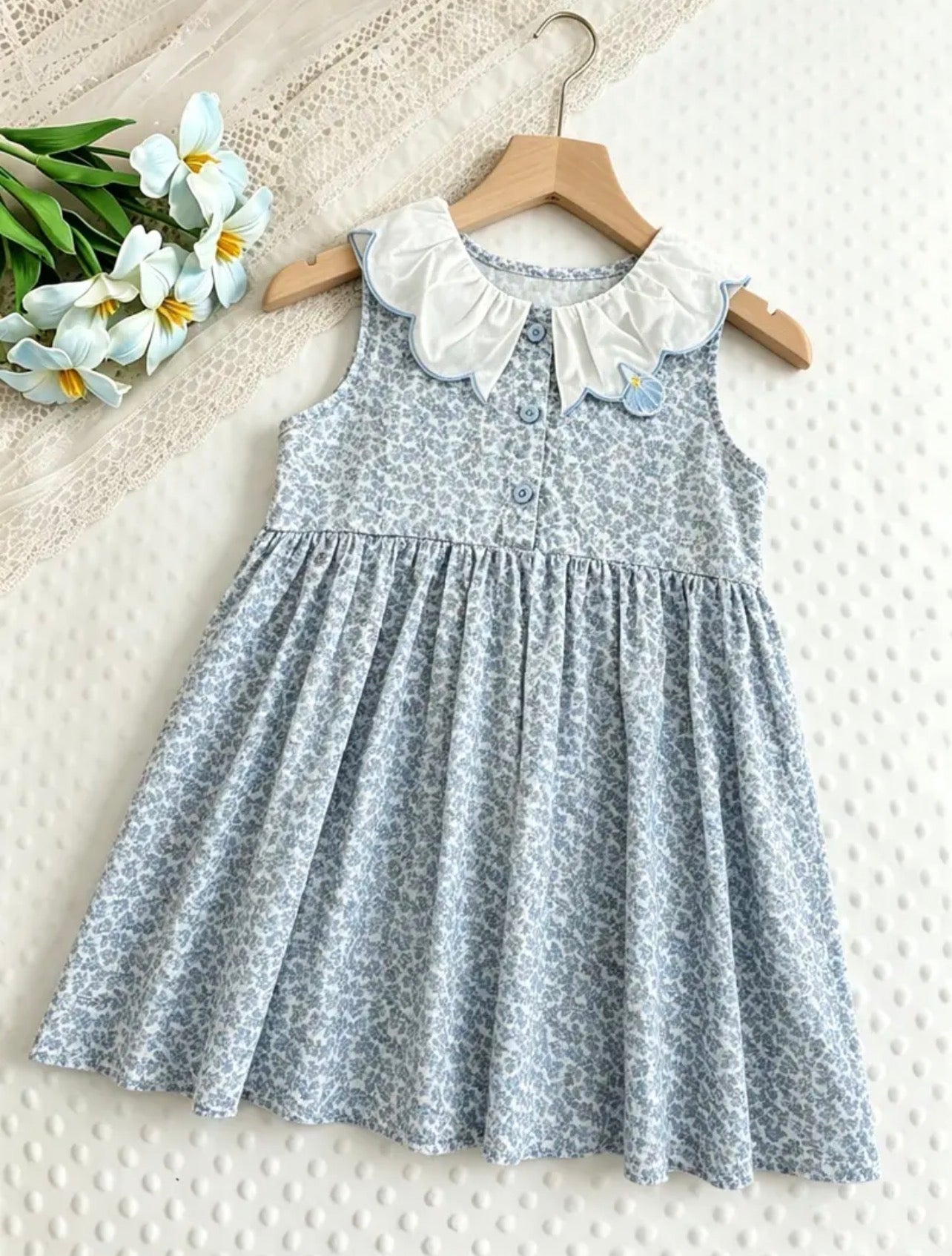 Vestido flores celestes
