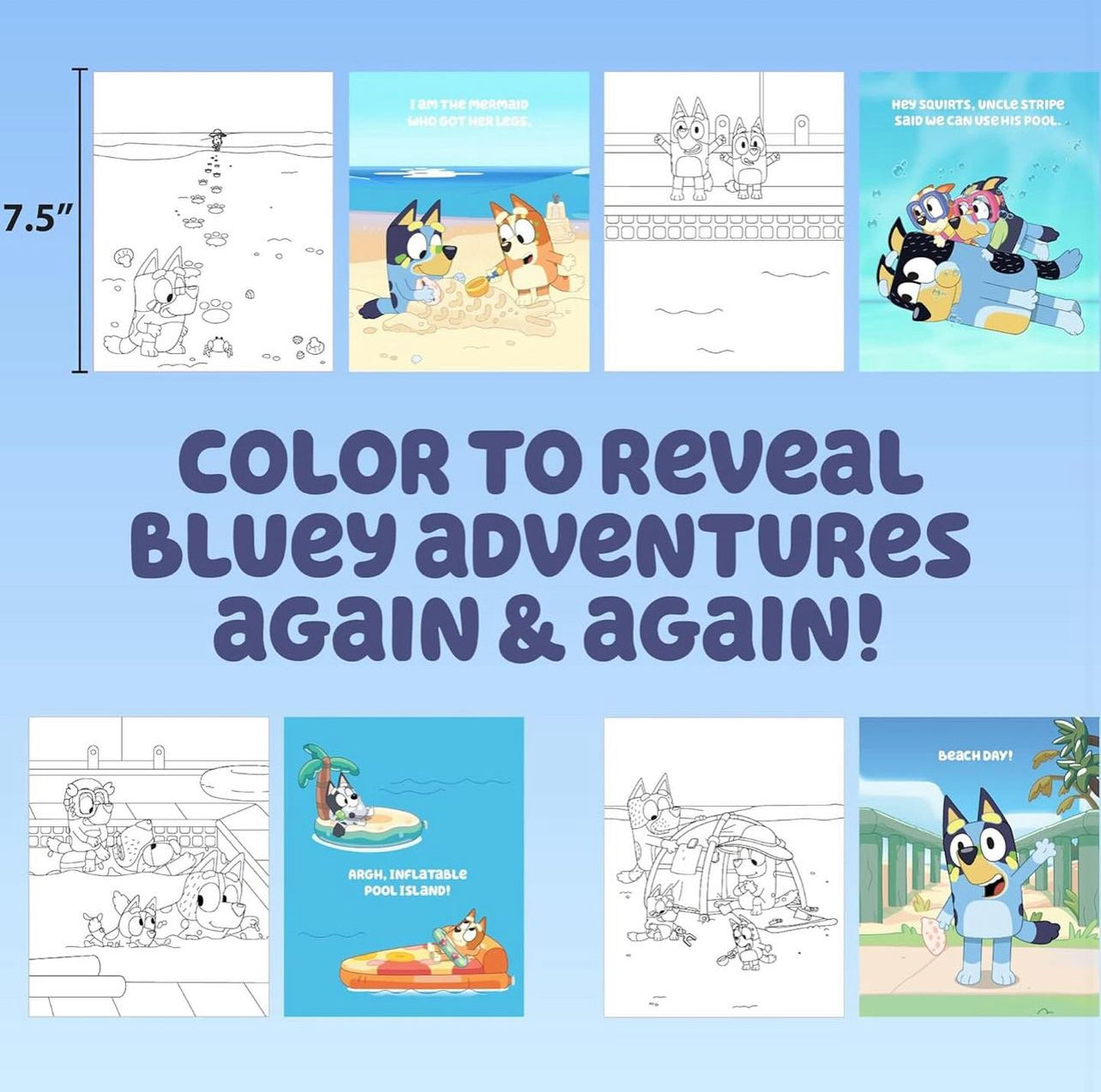 Libro para colorear con agua Bluey